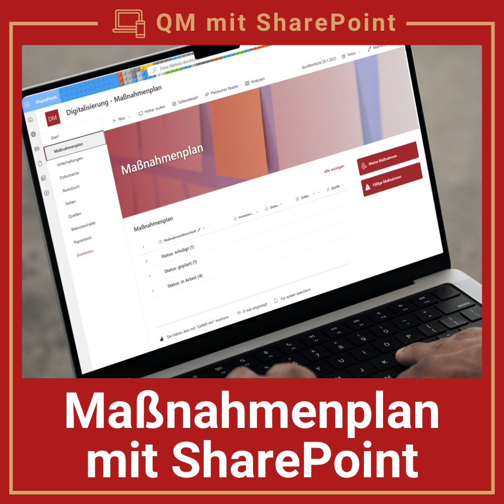 QM mit SharePoint, Power-Automate und Power-Apps im M365 - QM mit SharePoint ist weit mehr als nur das Ablegen von Dokumenten in der Microsoft-Cloud. Es geht darum, Dein Managementsystem lebendig zu gestalten und Prozesse so zu automatisieren, dass sie Dich und Deine Kolleg:innen im Alltag spürbar entlasten.